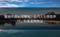 蜜桃传媒秘闻曝光：业内人士愤怒声讨，引发全网热议