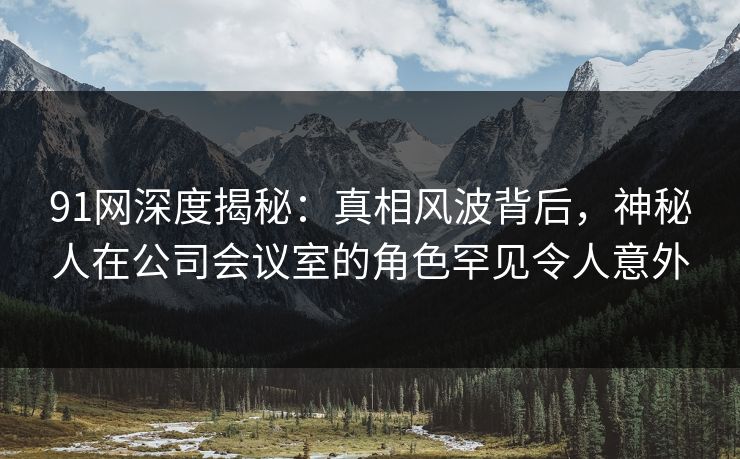 91网深度揭秘：真相风波背后，神秘人在公司会议室的角色罕见令人意外