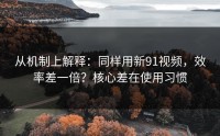 从机制上解释：同样用新91视频，效率差一倍？核心差在使用习惯